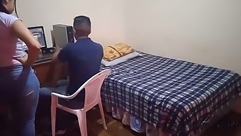 Stepmom Interrupts Our Gaming Session And I Secretly Have Sex With My Stepsister: A Hidden Camera Captures Our Forbidden Encounter