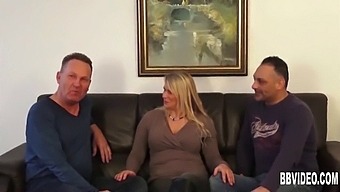 A Well-Endowed German Mother Satisfies Two Men In A Threesome