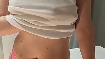 Horny Blonde Masturbates In Bathroom And Cums