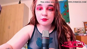 Chubby Teen With Red Hair Indulges In A Food Show While Eating Chips
