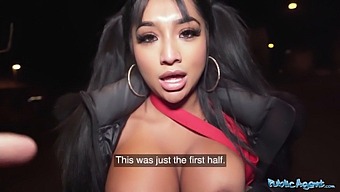 Interracial Seduction Of An Asian Beauty With Amazing Assets In Public